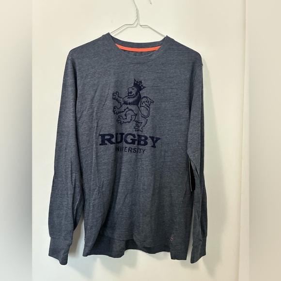 Heather Grey Long Sleeve Tee with Rugby Graphic - Picture 1 of 4